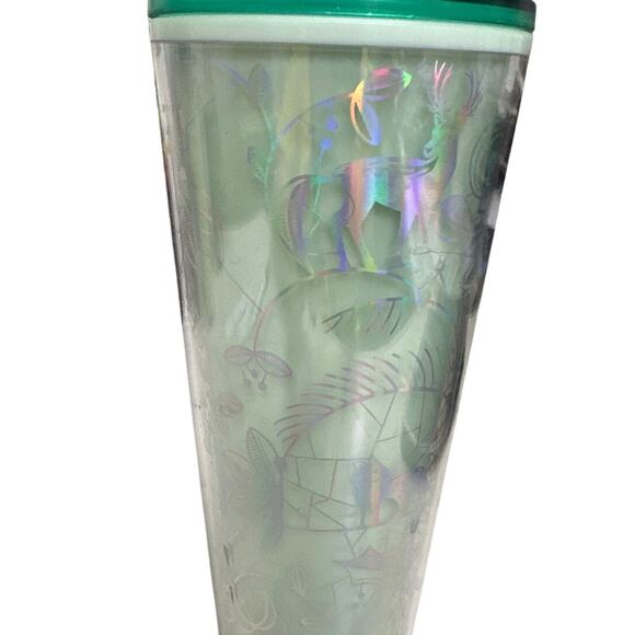 Starbucks 2022 Holiday Mint Winter Woodland Lace 24 Oz Tumbler - Picture 4 of 7